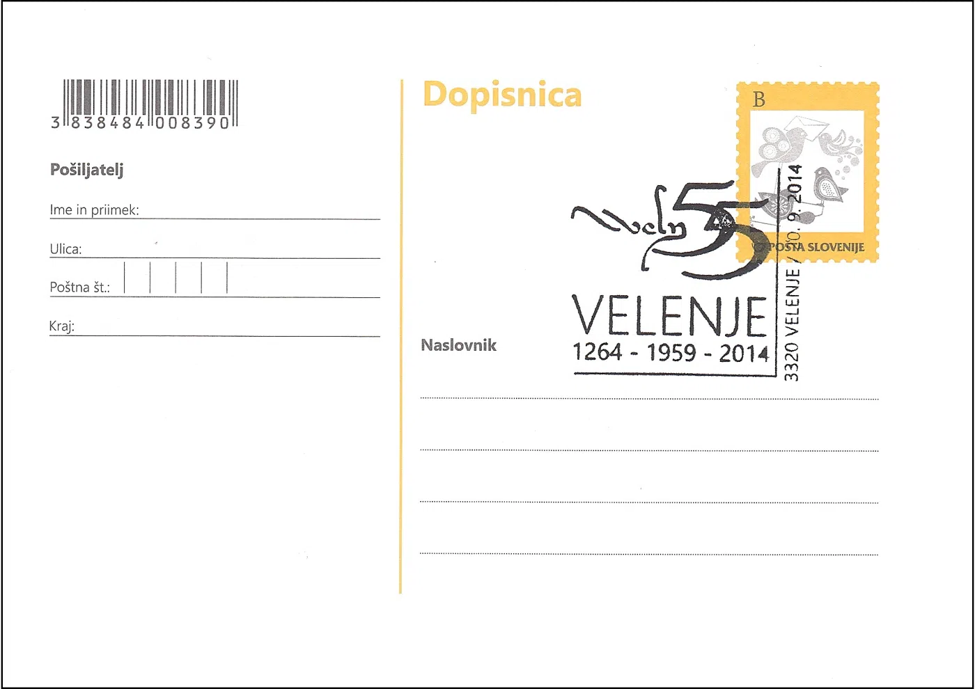 55 - LETNICA MESTA VELENJE 1264 - 1959 - 2014